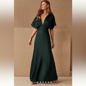BHLDN Lelia Satin Dress Anthropology